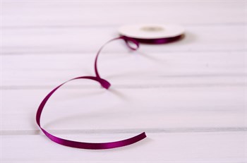 Лента атласная, 6 мм, свекольная, 27 м У0520014-Б - фото 7898