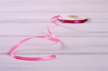 Лента атласная, 6 мм, розовая, 27 м У0520016-Б - фото 7902