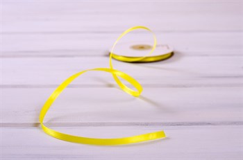 Лента атласная, 6 мм, желтая, 1 м У0520024 - фото 7917