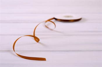 Лента атласная, 6 мм, светло-коричневая, 1 м У0520026 - фото 7919