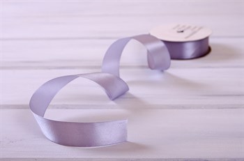 Лента атласная, 24 мм, светло-серая, 1 м У0510019 - фото 7961