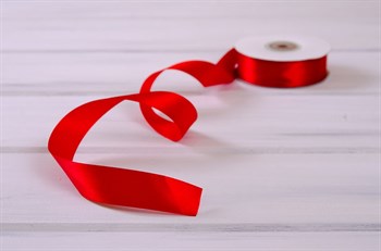 Лента атласная, 24 мм, красная, 27 м У0510020-Б - фото 7964