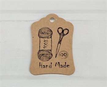 Бирка картонная, Швея, 8х5 см, крафт У1202004 - фото 8375