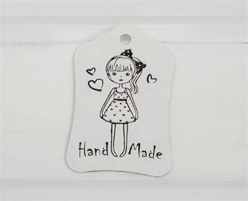 Бирка картонная, Кукла, 8х5 см, белая У1202005 - фото 8377