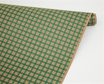 Бумага упаковочная, 70гр/м2, клетка зелёная, 72см х 10м, 1 рулон У0203048 - фото 8417
