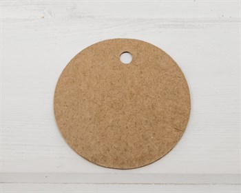 Бирка картонная, круглая, d=6 см, крафт У1202011 - фото 8477