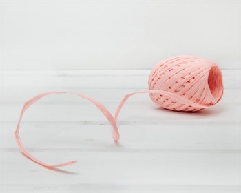 Рафия бумажная, розово-персиковая, 20 ярдов У0560021 - фото 8497