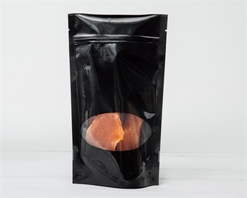 Пакет Дой-пак с zip-lock и овальным окошком, 22,5х13,5х4 см, черный У0703012 - фото 8518