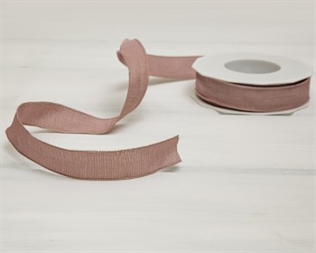 Лента с проволочным краем 25 мм, светло-лиловая, 1 м У0550031 - фото 8656