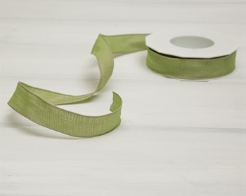 Лента с проволочным краем 25 мм, светло-зеленая, 1 м У0550029 - фото 8658