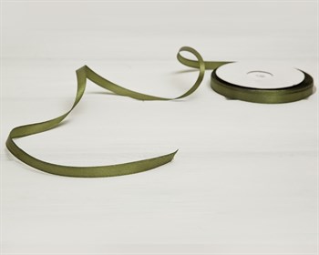 Лента атласная, 10 мм, хаки, 1 м У0505008 - фото 8659