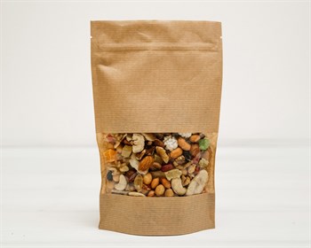 Пакет Дой-пак с zip-lock и окошком, 24х15х4 см, окно 7 см, коричневый У0703006 - фото 8733