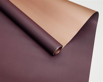Пленка матовая, 59см х 10м, сливовая/розовое золото, двусторонняя, 1 рулон У0203070 - фото 8763