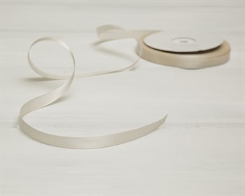 Лента атласная, 10 мм, слоновая кость, 45 м У0505003-Б - фото 8952