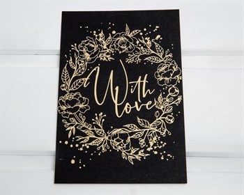 Открытка «With love», черная, 10х15 см, 1 шт. У1206037 - фото 9007