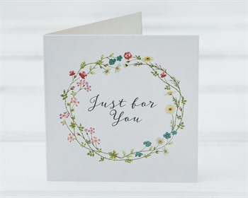 Открытка «Just for you», цветочный веночек, 7х7 см, 1 шт. У1206021 - фото 9084