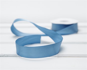 Лента атласная, 24 мм, темно-голубая, 1 м У0510008 - фото 9321