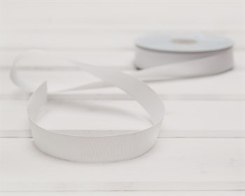 Лента репсовая, 20 мм, белая, 27 м У0507001-Б - фото 9387