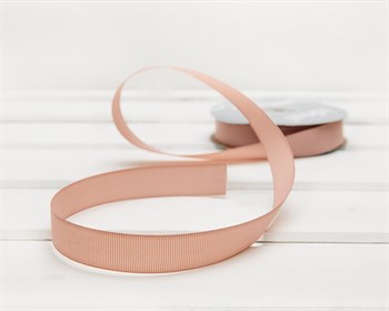 Лента репсовая, 20 мм, пудровая, 1 м У0507019 - фото 9406