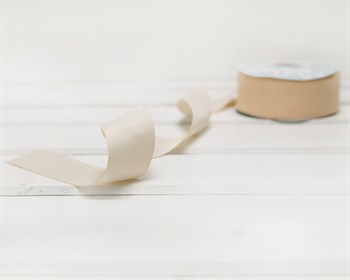 Лента репсовая, 38 мм, слоновая кость, 27 м У0509007-Б - фото 9428