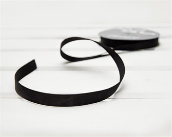 Лента репсовая, 12 мм, чёрная, 1 м У0508005 - фото 9435
