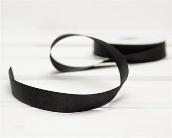 Лента репсовая, 20 мм, чёрная, 1 м У0507005 - фото 9448