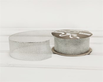 Лента металлизированная, 38 мм, серебряная, 1 м У0506001 - фото 9459