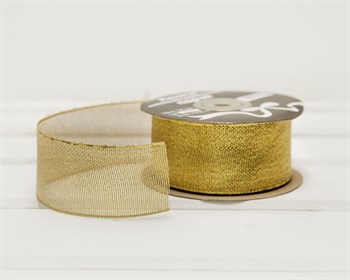 Лента металлизированная, 38 мм, золотая, 1 м У0506002 - фото 9468