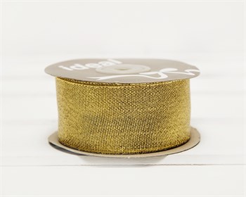 Лента металлизированная, 38 мм, золотая, 27 м У0506002-Б - фото 9469