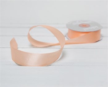 Лента атласная, 24 мм, розово-персиковая, 1 м У0510046 - фото 9484