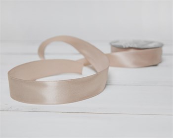 Лента атласная, 24 мм, пепельно-бежевая, 27 м У0510048-Б - фото 9488