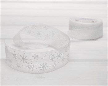 Лента капроновая, 40 мм, «Снежинки», 1 м У1203021 - фото 9510