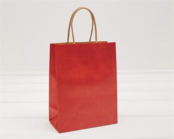 Пакет подарочный, 19х15х7,5 см, с кручеными ручками, красный У0702008 - фото 9581