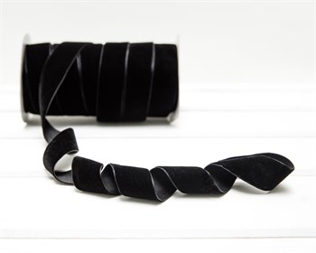 Лента бархатная, 24 мм, черная, 1 м У0512001 - фото 9800