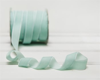 Лента бархатная, 20 мм, светло-бирюзовая, 1 м У0513005 - фото 9807