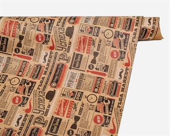 Бумага упаковочная, 50х70 см, «Газетные вырезки», 1 лист У0203129 - фото 9996