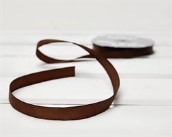 Лента репсовая, 12 мм, шоколадная, 27 м У0508020-Б