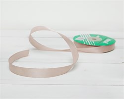 Лента атласная, 12 мм, пепельно-бежевая, 27 м У0540026-Б