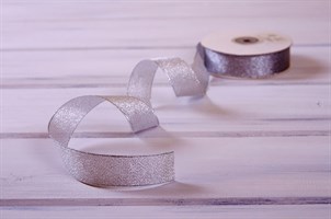 Лента металлизированная, 24 мм, серебряная, 22 м У0510027-Б22
