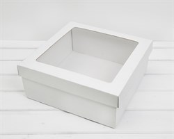УЦЕНКА Коробка с окошком 30х30х12 см, крышка-дно, белая У0115031-УЦ