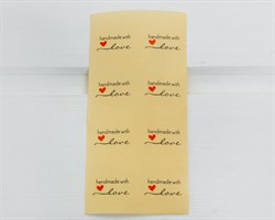 Наклейки прозрачные «Hand made with love», круглые, d=2,5 см, лист 8 шт. У1201058