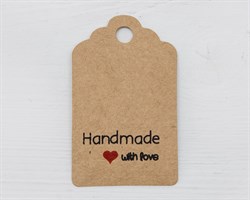 Бирка из мелованного картона, «Handmade with love», 3х5 см, крафт У1206132