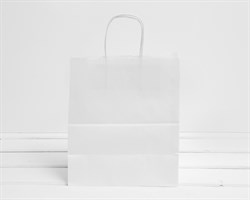 Пакет бумажный, 28х24х14 см, с кручеными ручками, белый У0703035
