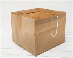УЦЕНКА Крафт пакет бумажный, 36х36х29см, с широким дном и ручками, коричневый У0701016-УЦ