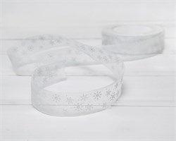Лента капроновая, 24 мм, «Снежинки», 22 м У1203020-Б