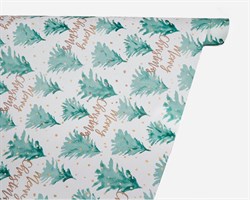 Бумага упаковочная, 50х70 см, акварельный лес, 1 лист У0203150