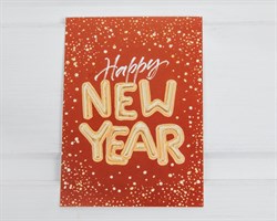 Открытка «Happy New Year», красная, 7,5х10,5 см, 1 шт. У1206141