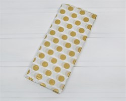 Бумага тишью, белая в золотой горох, 50х66 см, 10 шт. У0201054-П