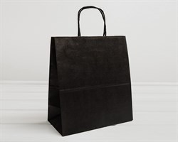 УЦЕНКА Крафт пакет бумажный, 31х28х14 см, с кручеными ручками, черный У0703024-УЦ