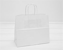 Пакет бумажный, 18,5х22х10 см, с кручеными ручками, белый У0701020